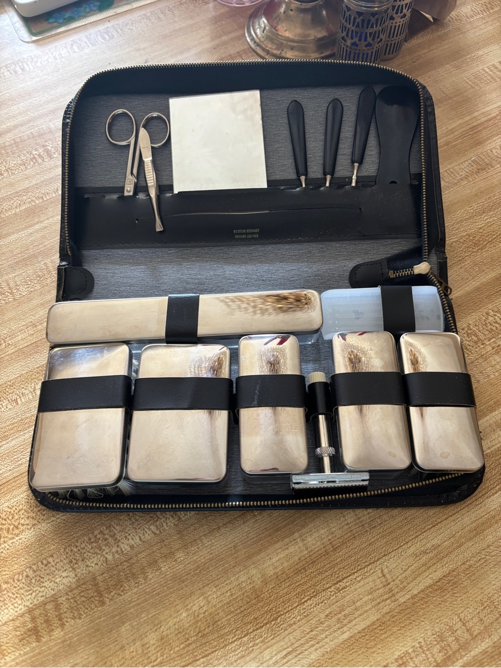 Men's Silver Travel Grooming Kit - Portable Shaving & Care Set